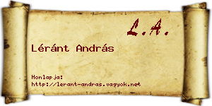 Léránt András névjegykártya